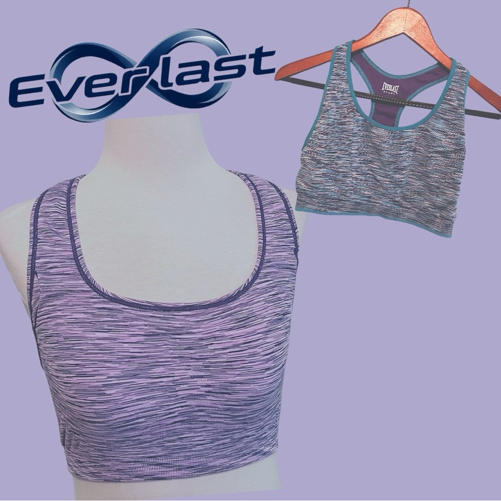 Everlast Women’s 2 Pack Sports/Yoga Bra Size XL Purple Multi Colored